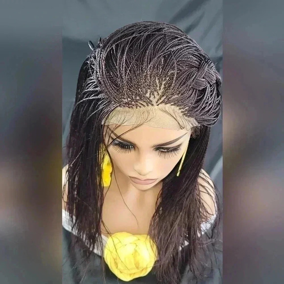 Handmade Micro Braided Wig Yassine Red Wine - Picture 11 of 17